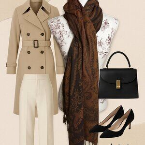 Elegant Boho Paisley Shawl Scarf Wrap – Autumn Chic